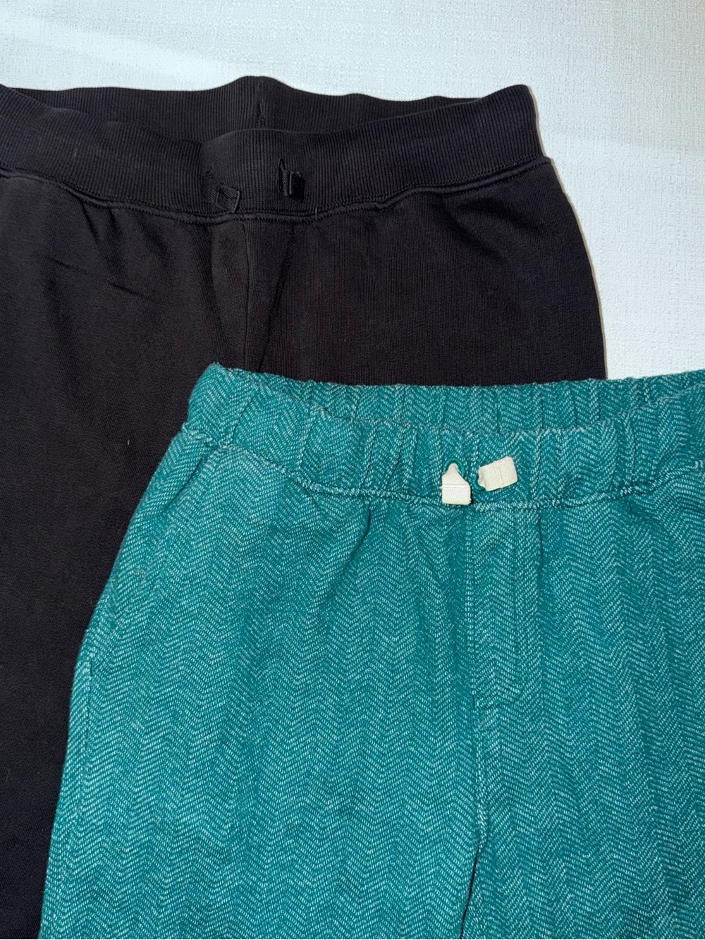 New Hanna Andersson Black & Teal Elastic-Waist Sweatpants Set size 12/150